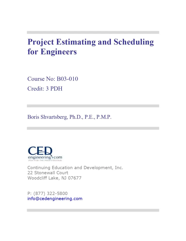 Project Estimating and Scheduling for Engineers