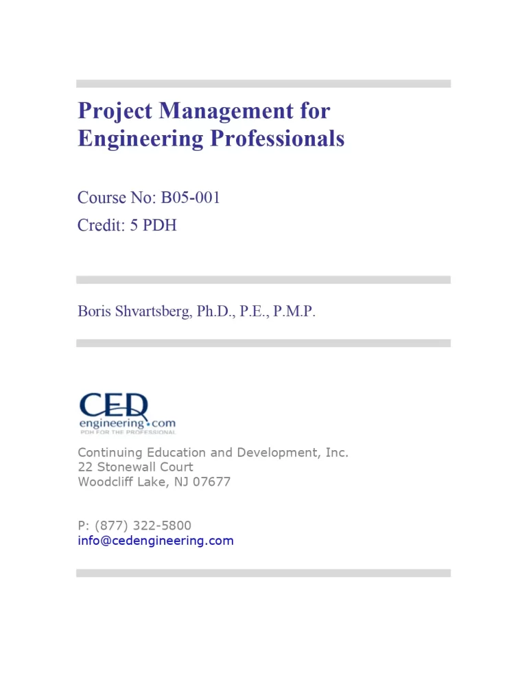 Project Management for Engineering Professionals