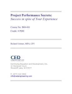 Project Performance Secrets: Success in spite of Your Experience