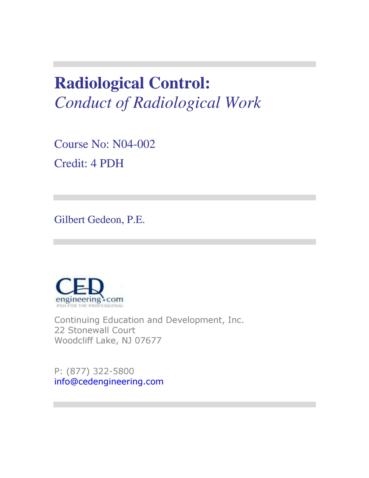 Radiological Control Conduct of Radiological Work AquaEnergy Expo