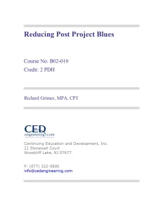 Reducing Post Project Blues