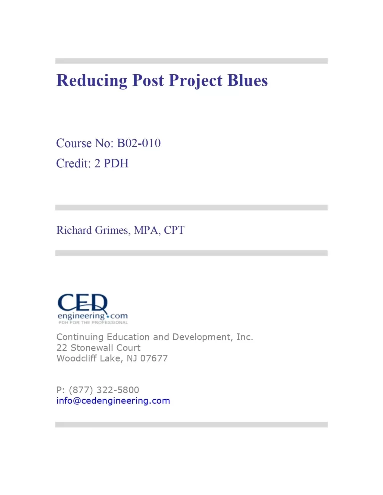 Reducing Post Project Blues