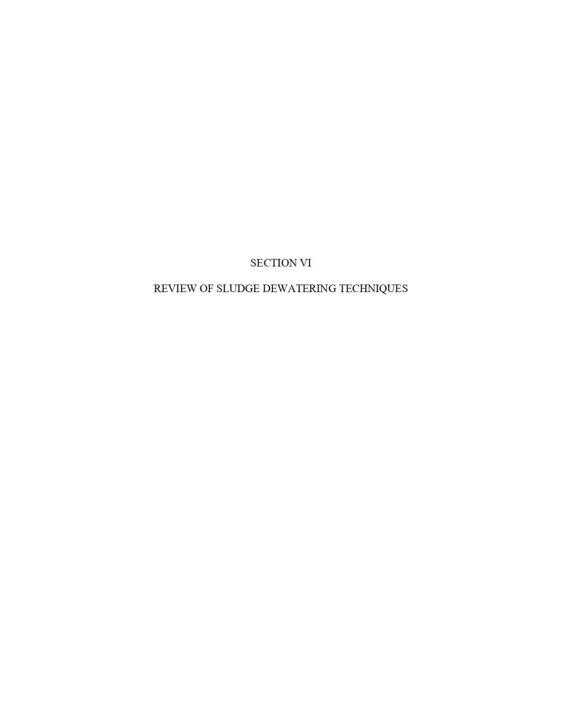 Review Of Sludge Dewatering Techniques