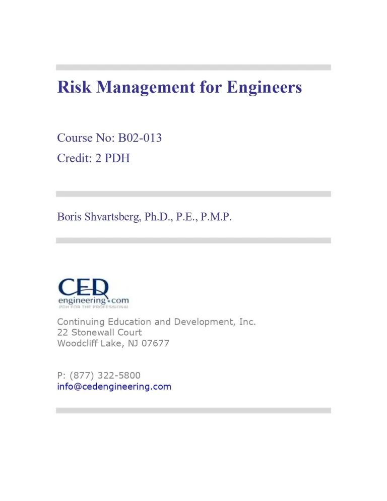 Risk Management for Engineers