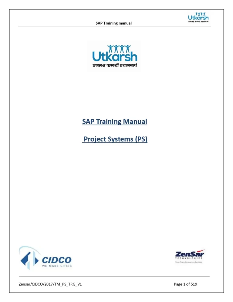 SAP Training Manual Project Systems (PS)