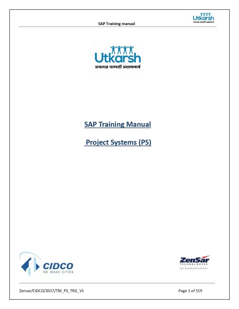 SAP Training Manual Project Systems (PS)