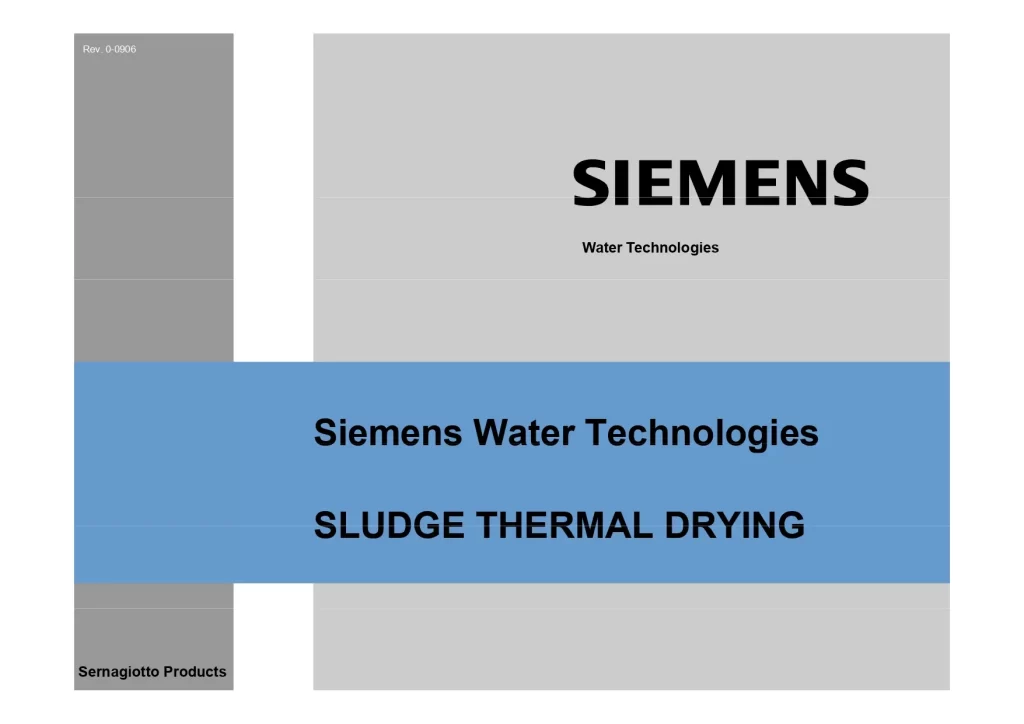 Siemens Water Technologies Sludge Thermal Drying