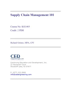 Supply Chain Management 101