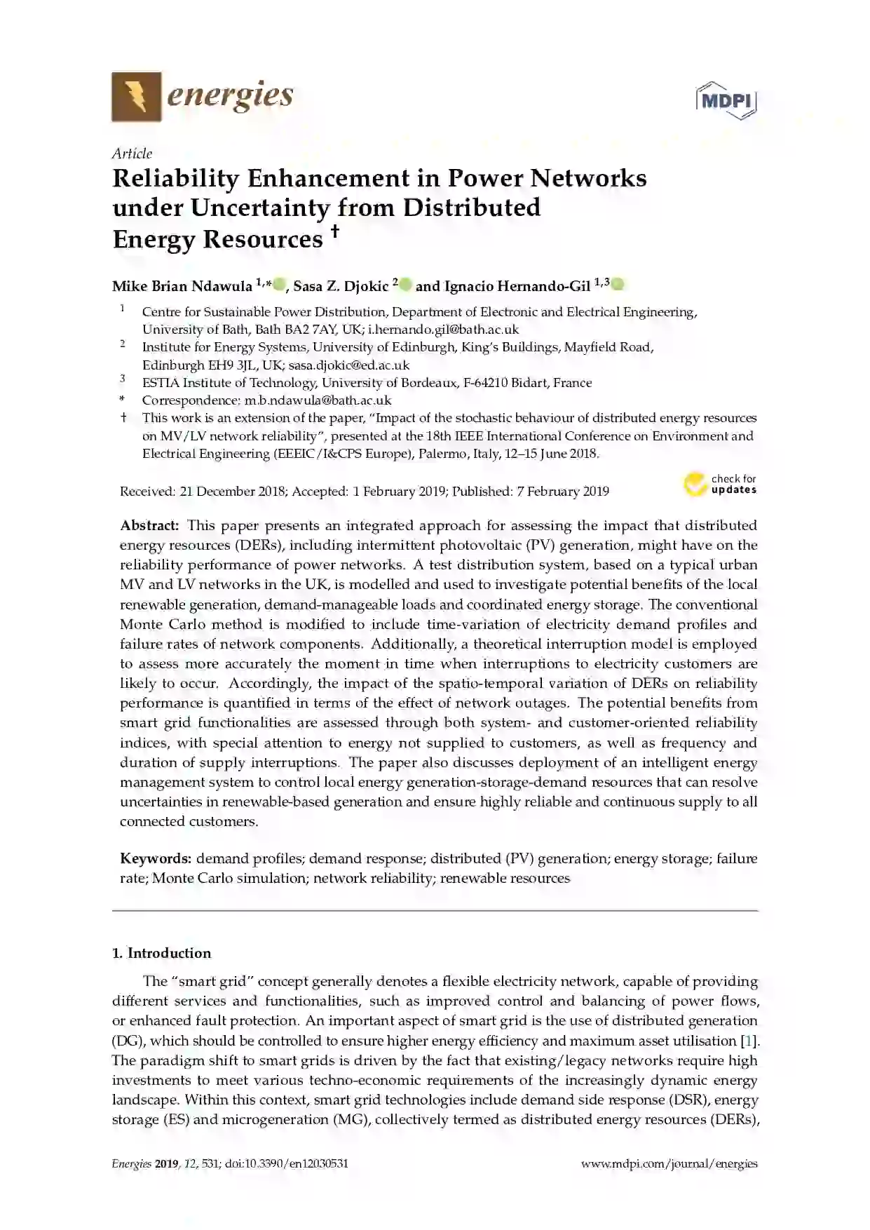 Enhanced Reliability Reliability Enhancement in Power Networks under Uncertainty from ...