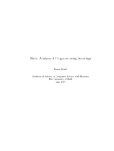 Static Analysis of Programs Using Semirings