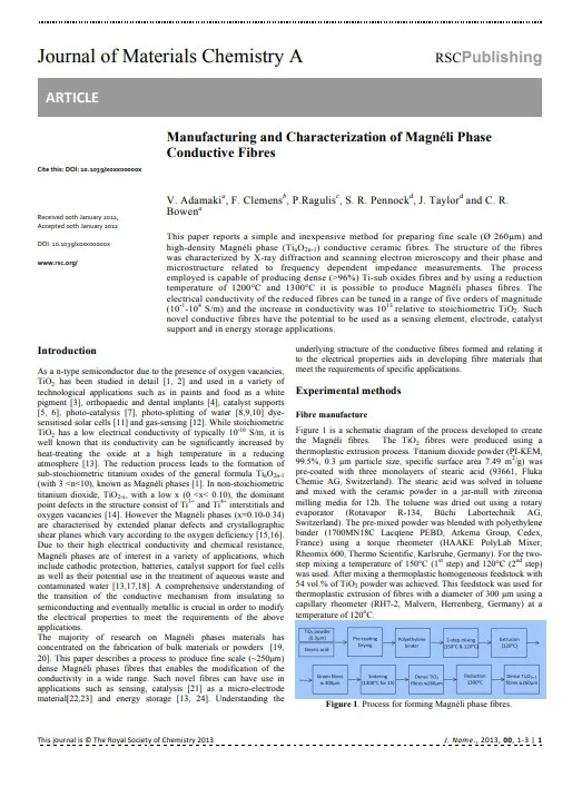 Manufacturing and Characterization of Magnéli Phase Conductive Fibres