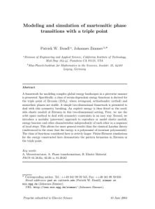 Modeling and Simulation of Martensitic Phase Transitions with a Triple Point