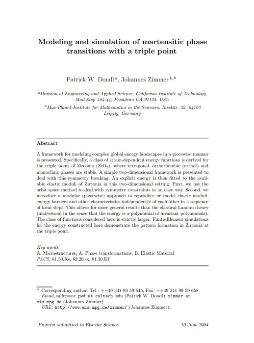 Modeling and Simulation of Martensitic Phase Transitions with a Triple Point