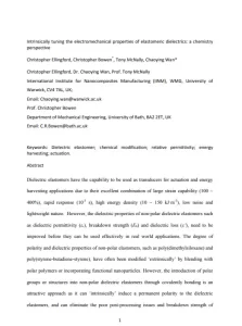Intrinsically Tuning the Electromechanical Properties of Elastomeric Dielectrics a Chemistry Perspective
