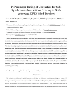 PI Parameter Tuning of Converters for Sub Synchronous Interactions Existing in Grid Connected DFIG Wind Turbines