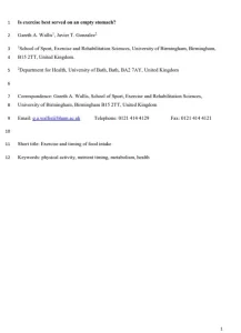 The Mechanisms of Nutrient Interactions Is Exercise Best Served on an Empty Stomach