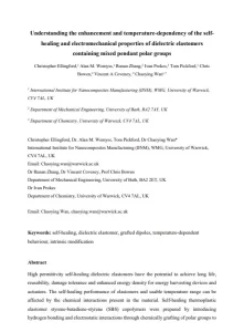 Understanding the Enhancement and Temperature Dependency of the Self Healing and Electromechanical Properties Ellingford