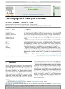 The Changing Nature of Life Cycle Assessment