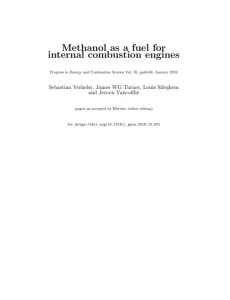 Methanol as a Fuel for Internal Combustion Engines