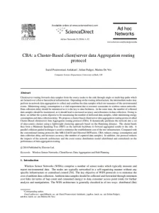 CBA a Cluster-Based Clientserver Data Aggregation Routing Protocol