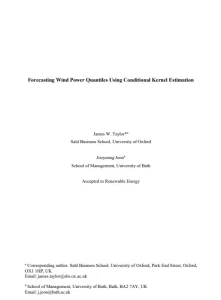 Forecasting Wind Power Quantiles Using Conditional Kernel Estimation