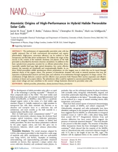 Atomistic Origins of High-Performance in Hybrid Halide Perovskite Solar Cells