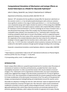 Computational Simulation of Mechanism and Isotope Effects on Acetal Heterolysis as a Model for Glycoside Hydrolysis