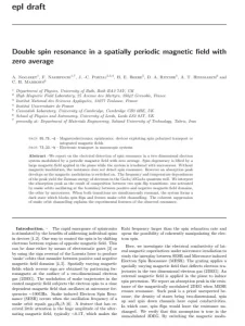 Double Spin Resonance in a Spatially Periodic Magnetic Field with Zero Average