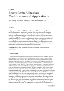 Epoxy Resin Adhesives: Modification and Applications
