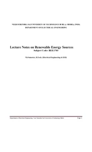 Lecture Notes on Renewable Energy Sources