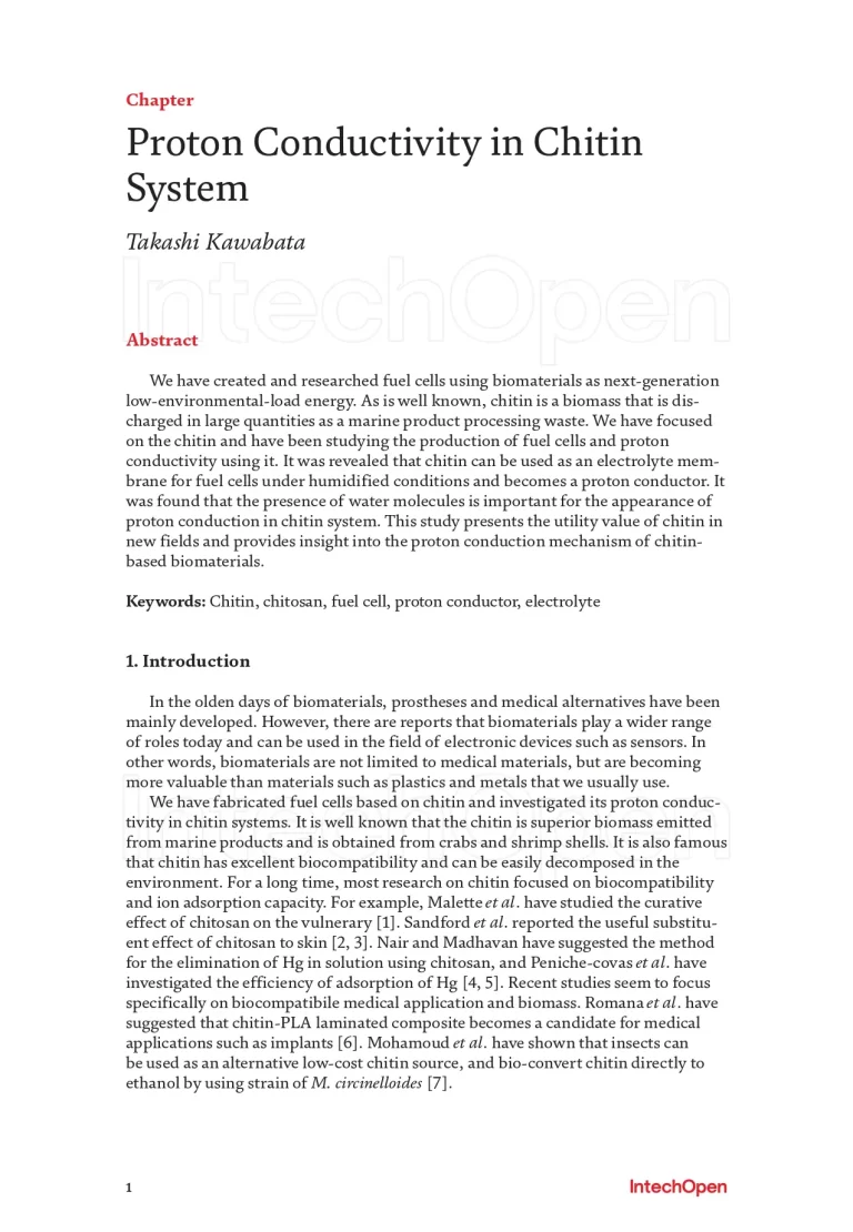 Proton Conductivity in Chitin System