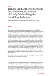 Ternary Solid Dispersion Strategy for Solubility Enhancement of Poorly Soluble Drugs by Co-Milling Technique