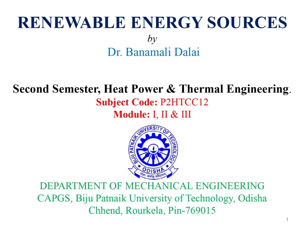 Renewable Energy Sources