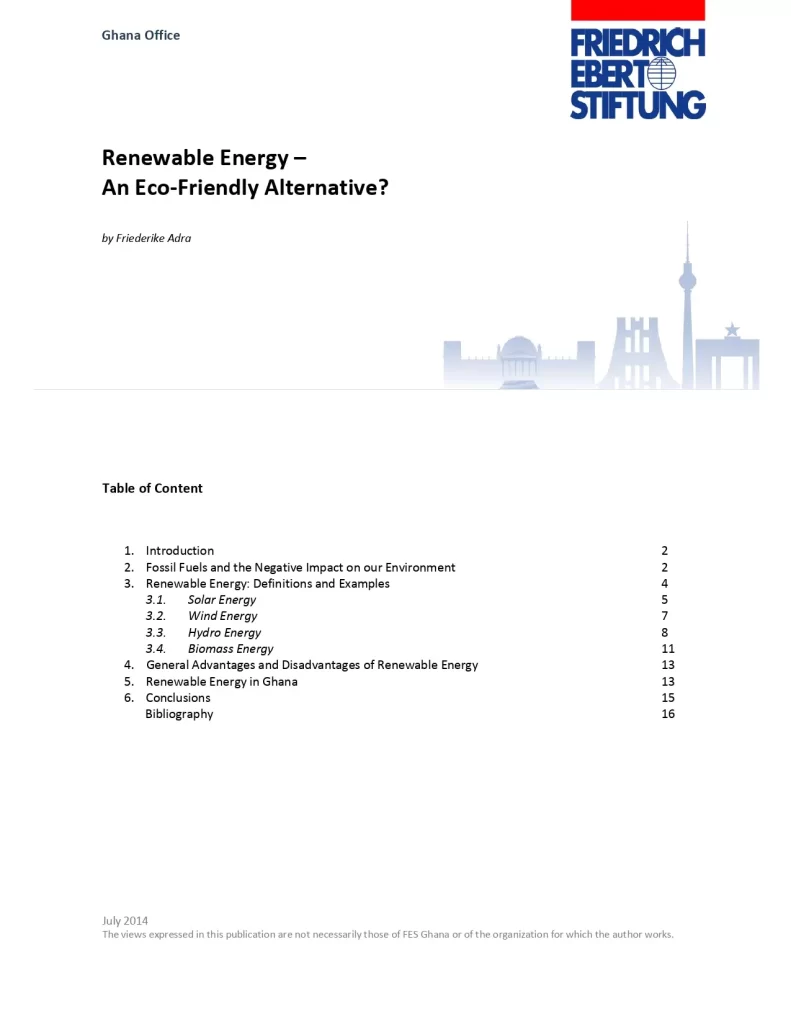 Renewable Energy – An Eco-Friendly Alternative?