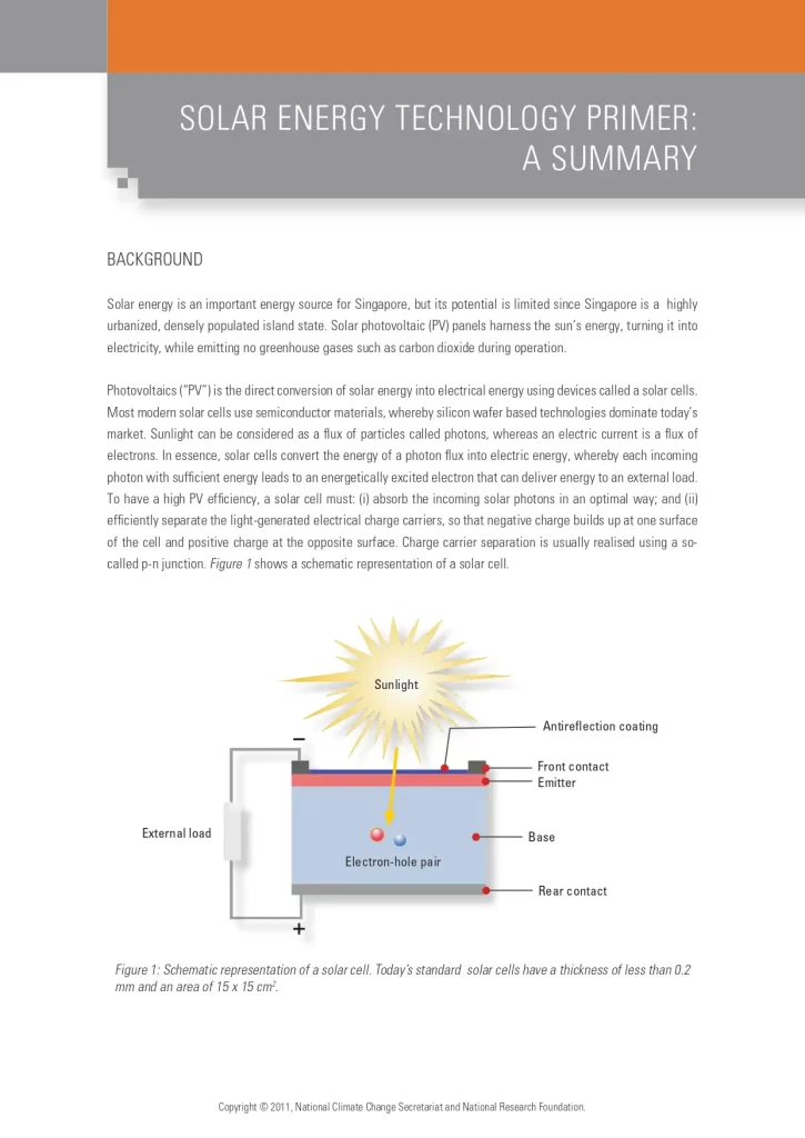 Solar Energy Technology Primer: A Summary