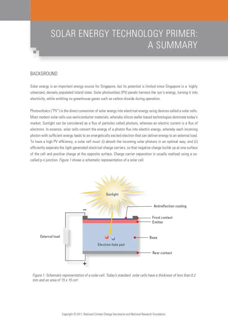 Solar Energy Technology Primer: A Summary