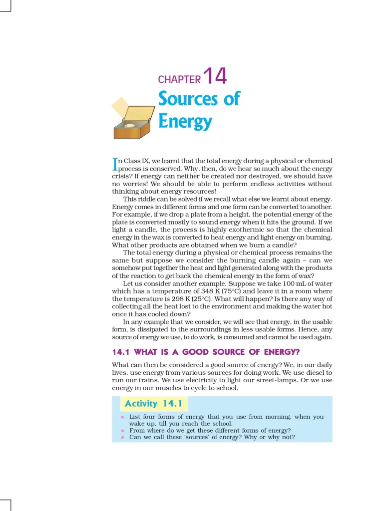 Sources of Energy