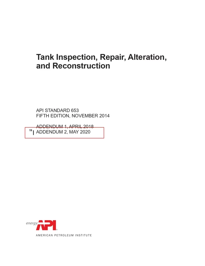 Tank Inspection, Repair, Alteration, and Reconstruction