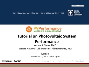 Tutorial on Photovoltaic System Performance