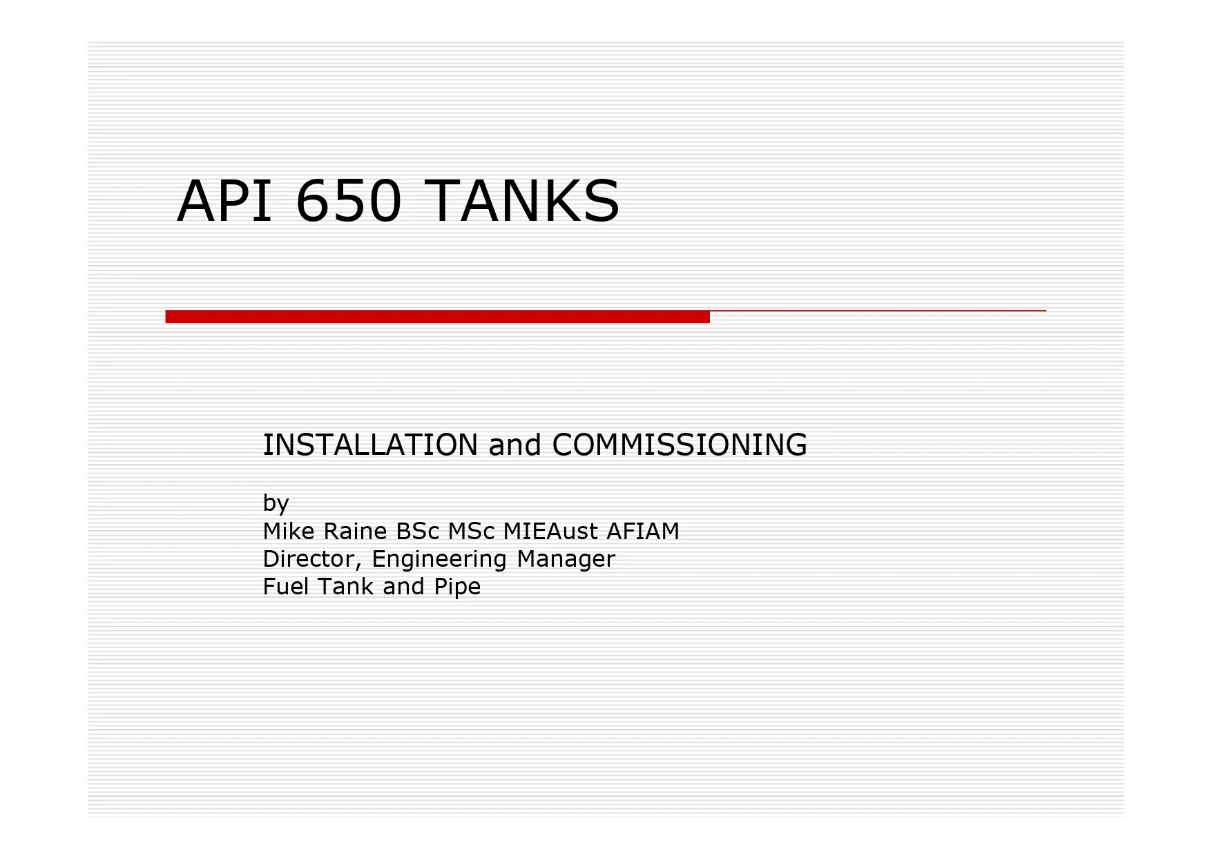 API 650 Tanks