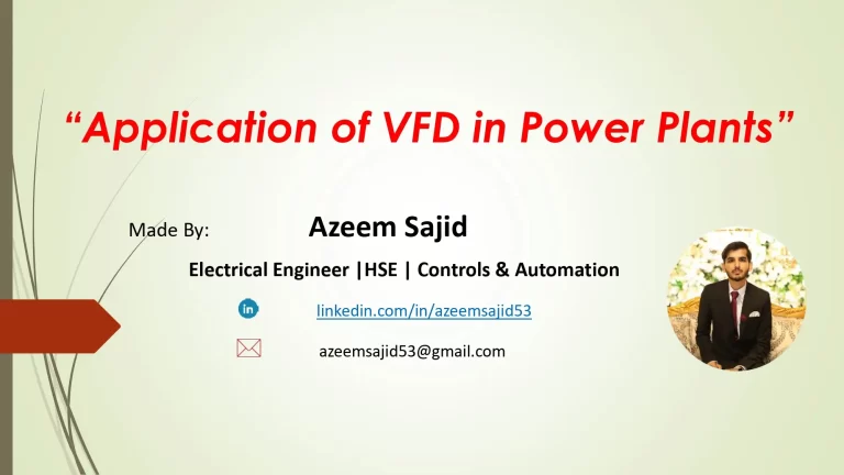 “Application of VFD in Power Plants” “Application of VFD in Power Plants”