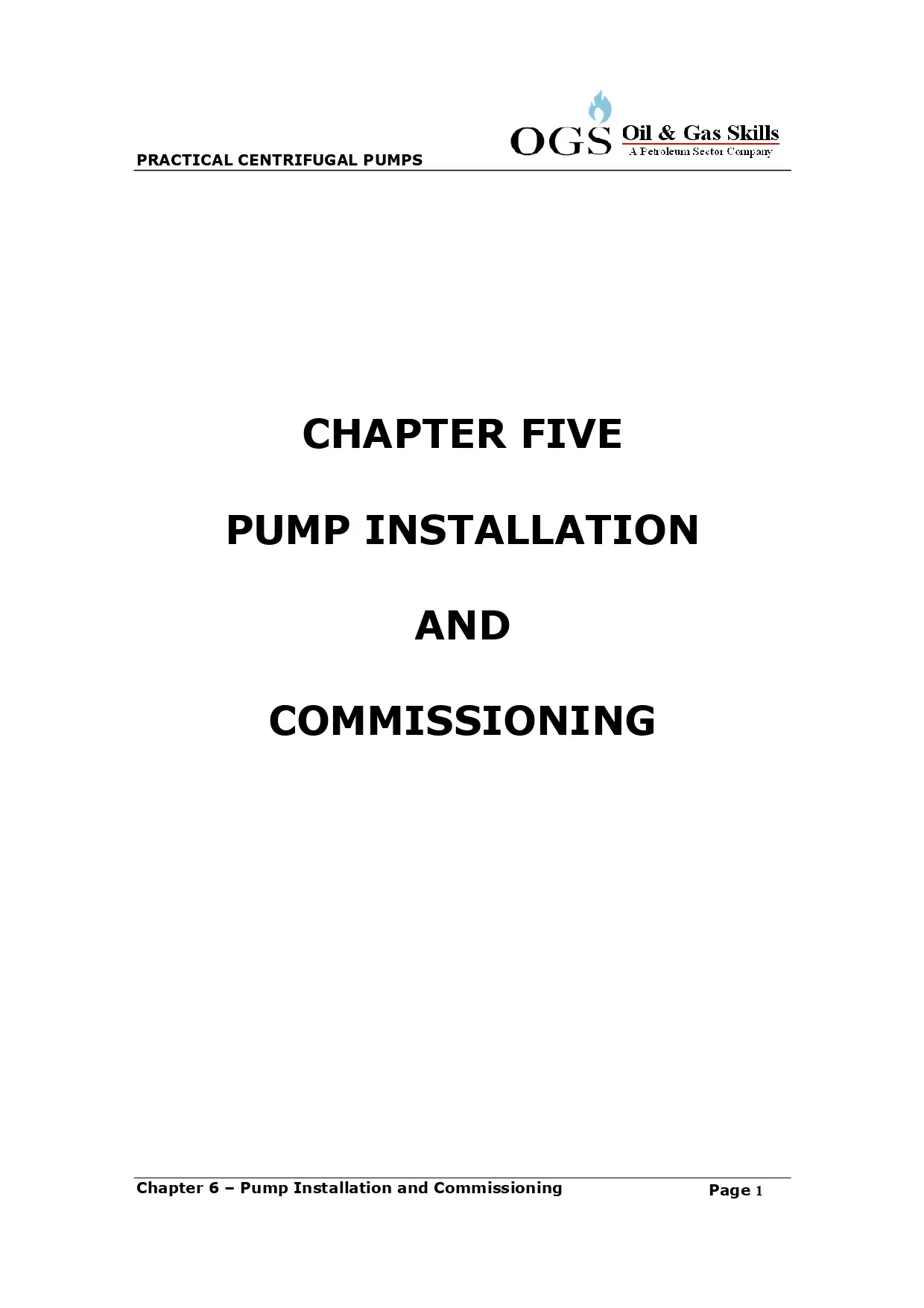 Chapter Five Pump Installation And Commissioning