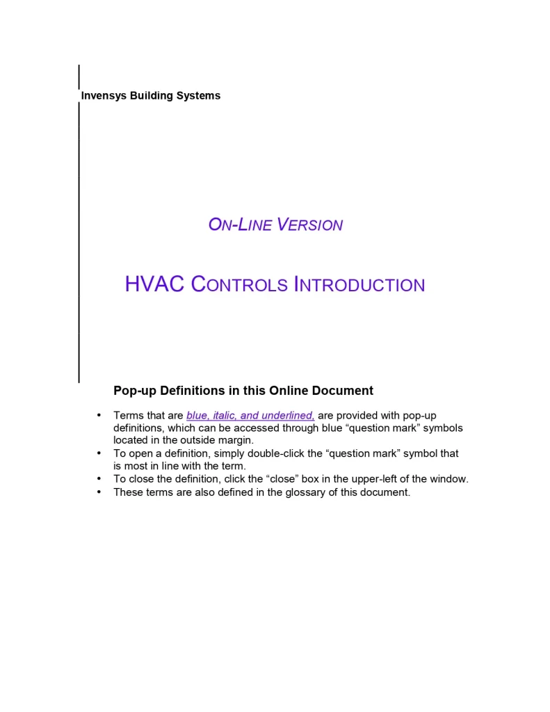 HVAC Controls Introduction