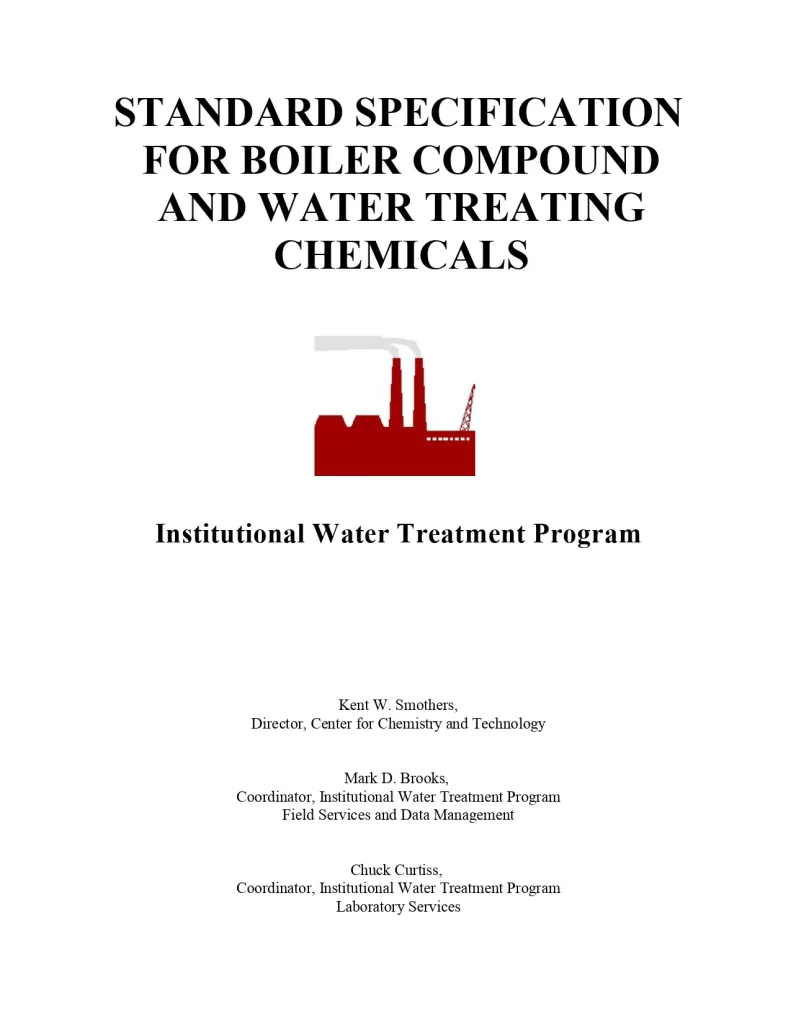 Institutional Water Treatment Program