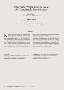 Integrated Water-Energy Policy for Sustainable Development