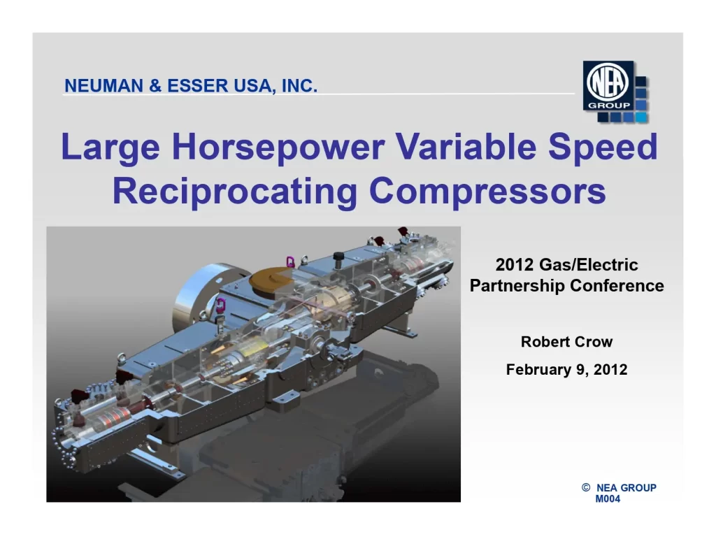 Large Horsepower Variable Speed Reciprocating Compressors