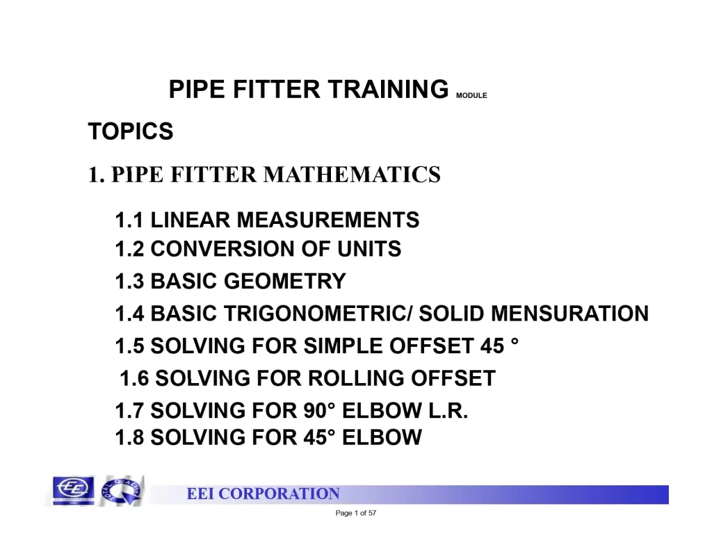 Pipe Fitter Training Module
