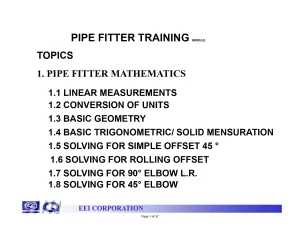 Pipe Fitter Training Module
