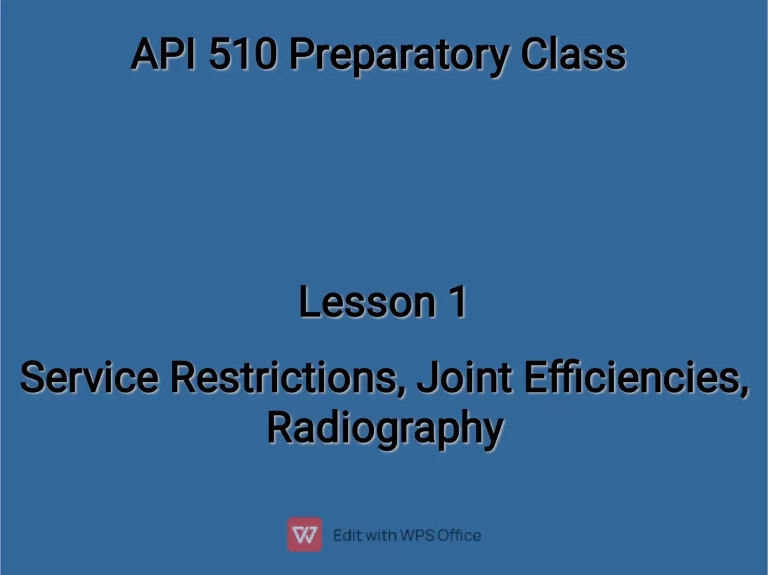 Service Restrictions, Joint Efficiencies, Radiography