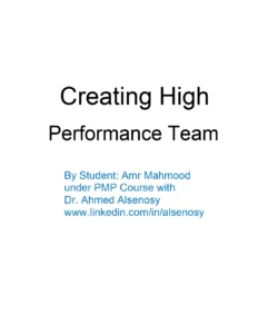 Creating High Performance Team